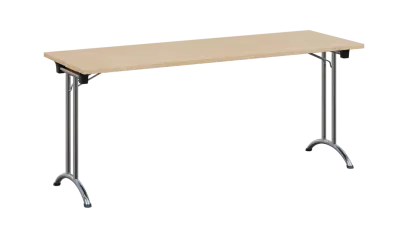 SLC 180 chrom skládací jednací stůl 1800x600, deska 25 mm, podnož chrom, deska bříza světlá